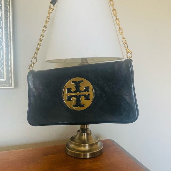 Tory Burch Black and Gold Leather Wristlet - Picture 3 of 8